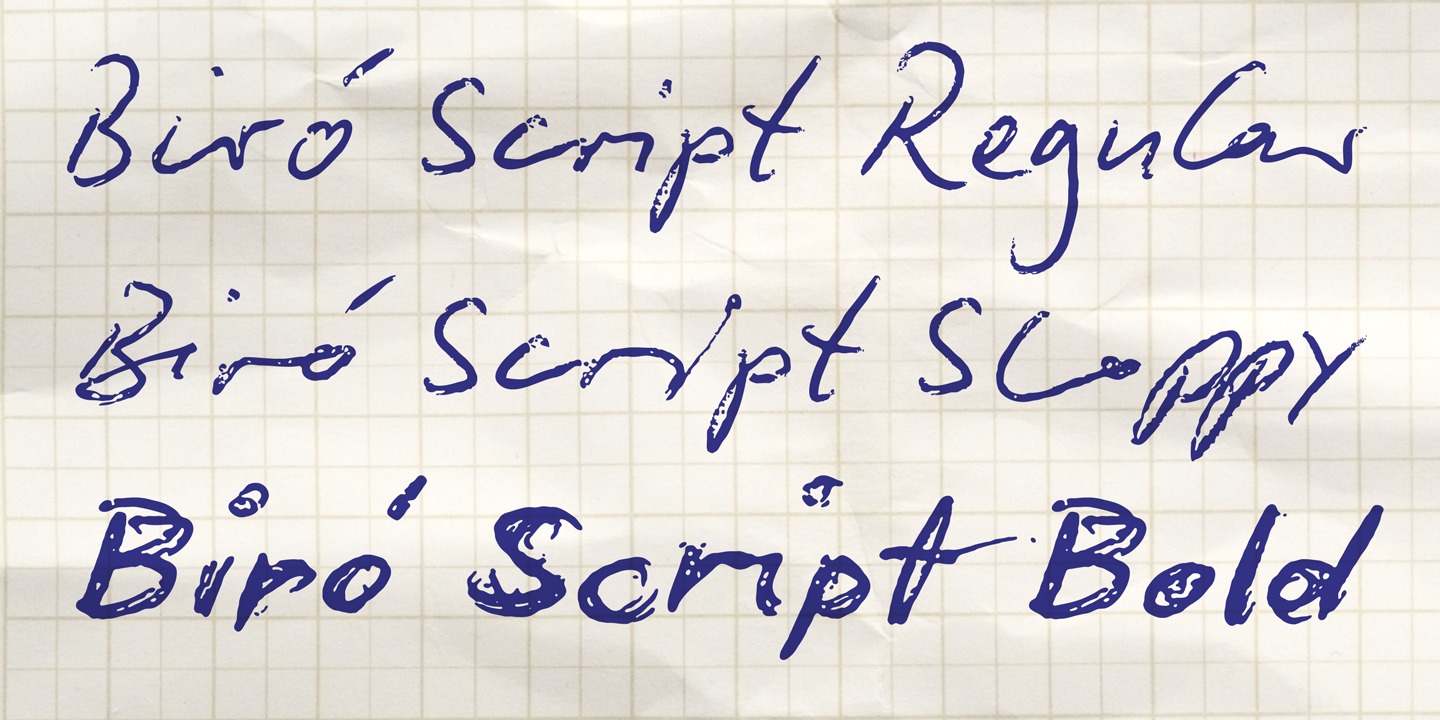 Пример шрифта Biro Script Plus Plus Sloppy
